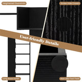 Black 6-Tier Bookshelf Wooden Bookcase 52882439