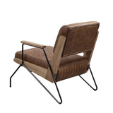 Cocoa and Matt Iron Accent Chair with Metal Leg B062P209154