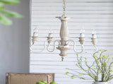 4 - Light Wood Chandelier, Hanging Light Fixture with Adjustable Chain for Kitchen Dining Room Foyer W2078138921