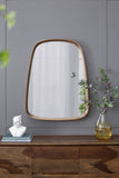 27"x37" Irrgeular Mirror with Wood Frame, Wall Mirror for Living Room Bathroom Entryway W2078126452