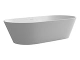 63 Inch Solid Surface Soaking Bathtub for Bathroom, Matte White T3785P490211