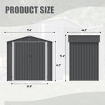 ZUN Outdoor Storage Shed 6 x 4 FT Large Metal Tool Sheds, Heavy Duty Storage House Sliding Doors W419P144842