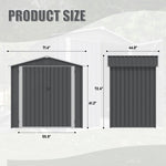 ZUN Outdoor Storage Shed 6 x 4 FT Large Metal Tool Sheds, Heavy Duty Storage House Sliding Doors W2911P205898