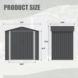 ZUN Outdoor Storage Shed 6 x 4 FT Large Metal Tool Sheds, Heavy Duty Storage House Sliding Doors W2911P205898