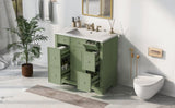 ZUN 36" Bathroom Vanity with Sink, One Cabinet with Three drawers and One Flip Drawer, Solid Wood and WF531253AAF