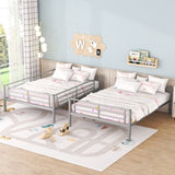 Full Over Full Metal Bunk Bed, Sliver MF310408AAN