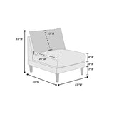 Beautiful Mineral Color Armless Chair Morgan Fabric 1pc Chair Soft Cushion Wood Legs Living Room B011P278579