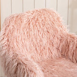 ZUN Modern Faux fur home office chair, fluffy chair for girls, makeup vanity Chair 66253460