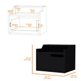 ZUN Black Dual-Shelf Display Floating Nightstand B062P175147