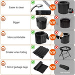 ZUN Portable Camping Toilet for Adults -Portable Folding Toilet with Lid,with Lid Carry Bag 1 Roll 24152828