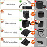 ZUN Portable Camping Toilet for Adults -Portable Folding Toilet with Lid,with Lid Carry Bag 1 Roll 24152828