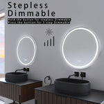 ZUN 24 in. White Framed Dimmable Anti-Fog LED Bathroom Vanity Mirror W716P233471