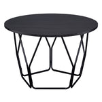 ZUN Espresso and Black Coffee Table with Drum Shape B062P186446