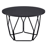 ZUN Espresso and Black Coffee Table with Drum Shape B062P186446