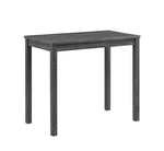 ZUN Lux Gray 3 Piece Counter Height 36" Pub Table Set with Tufted Gray Linen Stools B06177970