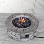 ZUN 9'' H x 28'' W Fiber Reinforced Concrete Outdoor Fire pit B120141824