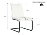 Modern White PU dining chair living room chair upholstered chair, black metal chair leg design, W210P199101
