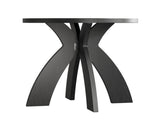 Round Side, 23.6 Inch Circular End with Curved Cross Legs, Melamine Laminated MDF Accent 72250906