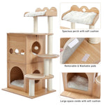 ZUN Modern Cat Tree Wooden Multi-Level Cat Tower Deeper Version Of Cat Sky Castle With 2 Cozy Condos, 90724673