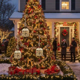 4PCS Set Christmas Bells Decorations 5.5x5.5x7.5in Iron Hanging Ornaments Holiday Party Tree Decor 84572529