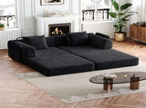 72.4-inch convertible sofa bed, chenille sofa, comes with two side storage pockets, two cushions, W3505P355564
