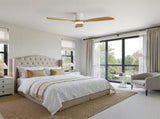 48-Inch Ceiling Fan with Light, Dimmable, Light Memory Function, DC Reversible Motor, 3 Solid Wood W934P611366