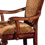 ZUN Beige and Cherry Arm Chairs with Arched Backrest B062P189082