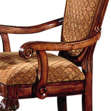 Beige and Cherry Arm Chairs with Arched Backrest B062P189082
