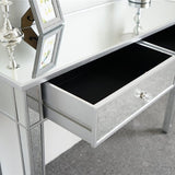 Mirrored Makeup Table Desk Vanity for Women with 2 Drawers 52698574