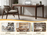 Solid Wood Desk with Drawers, Standing Desk with Smooth Edges, Home Office Desk for Small Spaces, 41863372