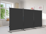 6FT Trifold 160g Polyester Fabric Plastic Foot Carbon Steel Frame Foldable Screen Black 60465483