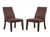 Set of 2 Fabric Upholstered Dining Chairs, Chocolate B016P223109