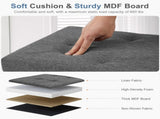 43" Foldable Storage Ottoman Bench Linen Footrest Stool with Foam Padded Seat, Gray 88168792