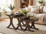 3-Piece Nesting Coffee Table Set, Space-Saving Design with Vintage Wood-Like Finish for Living Room 57988599