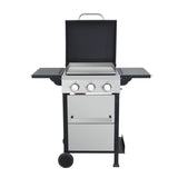 ZUN 3-Burner Propane Gas BBQ Grill, SS Plancha, 36900BTU Output With Wire Enamel Cooking Grids For W2938P208388