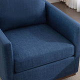 ZUN Mid Century Modern Swivel Accent Chair Armchair for Living Room, Bedroom, Guest Room, Office, Blue WF315697AAU