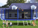 12FT Trampoline with Basketball Hoop, ASTM Approved Reinforced Type Outdoor Trampoline with K1163P317487