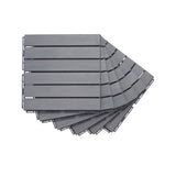 30 PCS Interlocking Deck Tiles Striped Pattern, 12" x 12" Square Light Gray Acacia Hardwood Outdoor 37935007