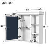 30'' x 28'' Bathroom Medicine Cabinet with Mirror, Wall Mounted Mirror Cabinet with Storage N710P209425K