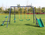 ZUN Metal Swing Set w/ Slide 36034963