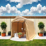 ZUN 7x8 ft Outdoor Portable Gazebo Storage Shelter Shed with 2 Roll up Zipper Doors & Vents Carport for W2373P186908