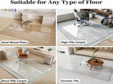 36"x46" Tempered Glass Office Chair Mat for Carpeted or Hardwood Floors,Clear 19377120