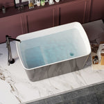 ZUN 49'' x 28'' Acrylic Freestanding Soaking Bathtub, Square-shape Japanese Soaking Hot Tub, Sit-In W1573P170472