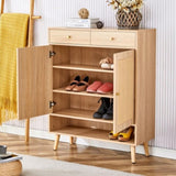 ZUN Modern minimalist storage cabinet, rattan shoe cabinet, bed top cabinet. Beautiful shape, suitable W1151P151510