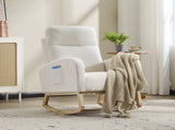 Modern Accent Rocking Chair Rocking Chair with Solid Wood Legs, Upholstered Nursery Glider Rocker, 83695251