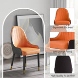 ZUN Modern PU sponge-filled dining chair, solid wood metal legs, suitable for restaurants, living rooms W1535119450