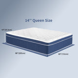 Queen Size Mattress in a Box 14 Inch Memory Foam Hybrid Mattress with Pocketed Springs Medium Firm 95470027