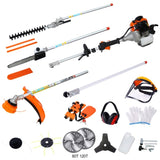 12 in 1 Multi-Functional Trimming Tool, 52CC 2-Cycle Garden Tool System with Gas Pole Saw, Hedge W46558451