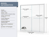 44-48 in. W x 72 in. H Double Sliding Shower Door, Semi-frameless Bathroom Sliding Door with 1/4" T5223P413100