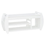 ZUN TREXM Retro Multifunctional Storage Bench with Cushion and Curved Side Panel for Entrance and Living N715P194061K